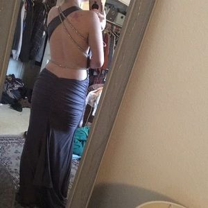 Gray prom gown / evening dress